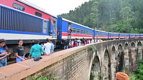 Exploring the Iconic 9 Arch Bridge in Sri Lanka Stock Footage 305190853