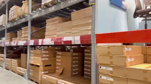 Exploring an IKEA Warehouse Storage Area Stock Footage 305292915