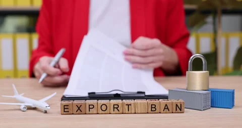 Exploring the implications of an export ban through hands-on documentation and Stock Footage 319643222
