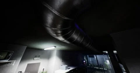 Exploring industrial design elements in a modern interior space Illustrazione stock