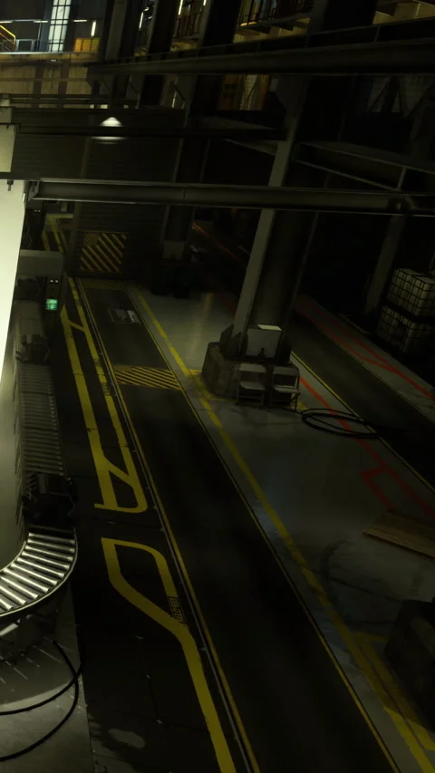 Exploring the industrial elegance of a bustling cargo loading dock at night Video stock 331835215