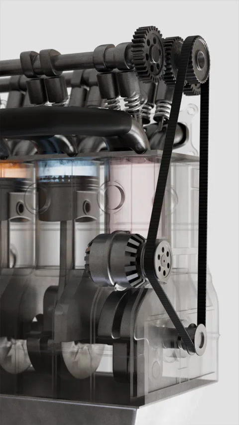 Exploring the inner workings of a high-performance engine with intricate gears Stock Footage 321957202