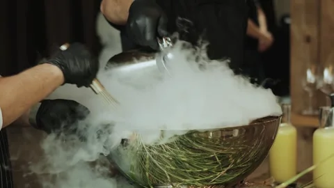 Exploring Innovative Gastronomy with Liquid Nitrogen in the Exciting World of Stock Footage 322528989