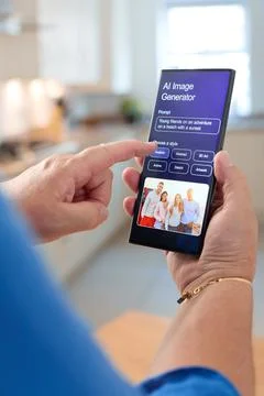 Exploring Innovative Technology Through Mobile Phone Interface for Creative Stock Photos