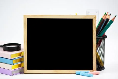 Exploring Inspirational Learning Tools and Supplies Arranged Neatly on a De.. Stock Photos