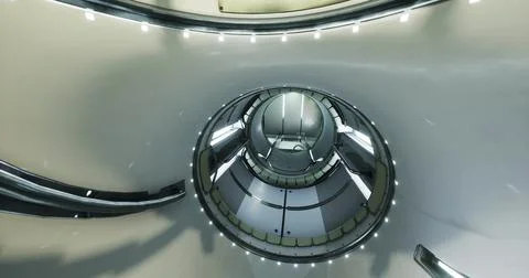 Exploring the interior of a module on the International Space Station Stock Illustration