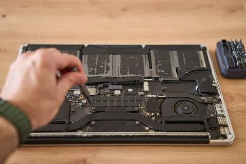 Exploring the Internal Components of a Laptop Essential Repair and Maintenance Stock Photos