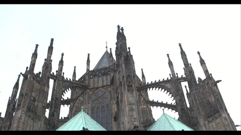 Exploring the intricate architecture of the Milan Cathedral in Italy on a sunny Video stock 283795360