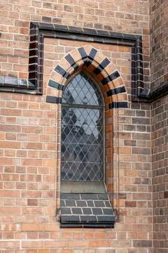 Exploring the intricate brick gothic architecture of Schwerin Cathedral in .. Stock Photos