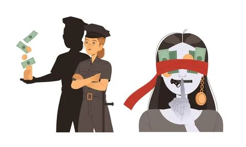 Exploring the Intricate Conflict Between Law and Crime A Visual Representation Stock Illustration