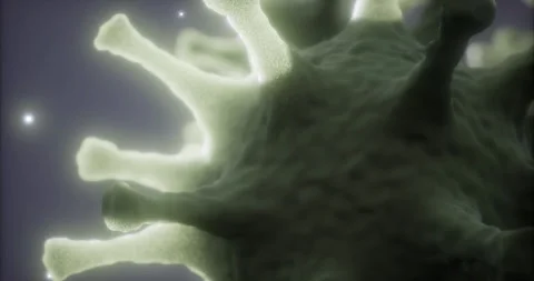 Exploring the intricate details of a micro organism in a cosmic backdrop Stock Footage 318973780