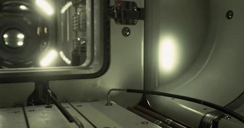 Exploring the intricate interior of a high tech laboratory equipment Stock Illustration