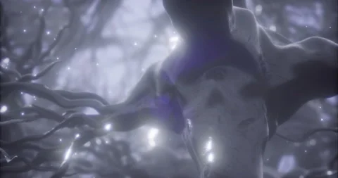 Exploring the intricate pathways of a neural network in a surreal realm Video stock 318793957