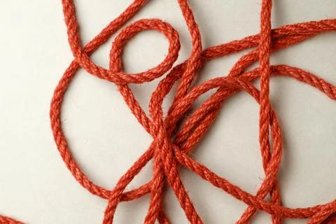 Exploring the intricate patterns of natural jute rope for Japanese bondage art Stock Photos