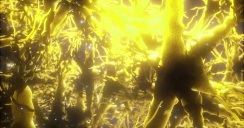 Exploring the intricate web of neurons glowing with vibrant energy in the brain Stock Footage 320268178