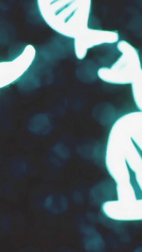 Exploring the intricate world of DNA in vibrant micro scale detail Stock Footage 318837326