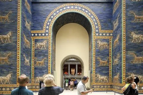 Exploring the Ishtar Gate of Babylon at Pergamon Museum in Berlin Stock Photos