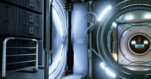 Exploring the ISS interior with advanced technology Stock Footage 316747641