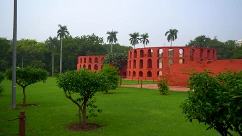 Exploring the Jantar Mantar Heritage Site in India Stock Footage 317073204