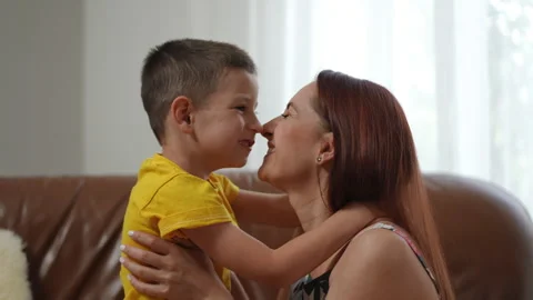 Exploring the Joyful Connection That Exists Between a Loving Mother and Her Son  Stock Footage 305263089