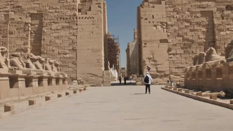 Exploring the Karnak Temple Stock Footage 270576728