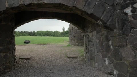 Exploring the Little Castle on the Hill Stock Footage 91069783