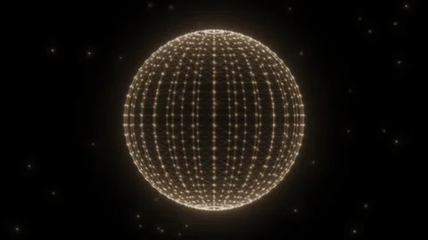 Exploring a luminous sphere with intricate patterns in a dark space environment Video stock 300846275