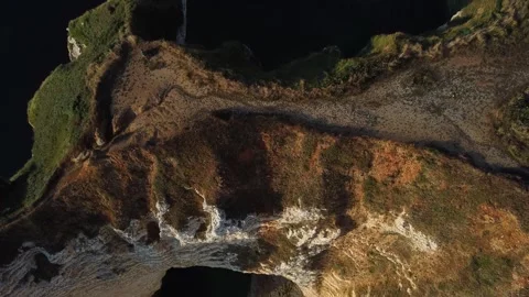 Exploring The Majestic Cliffs Of Etretat At Dusk Stock Footage 280305779
