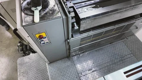 Exploring the mechanics of a lithographic printing process with vibrant color Stock Footage 311006147