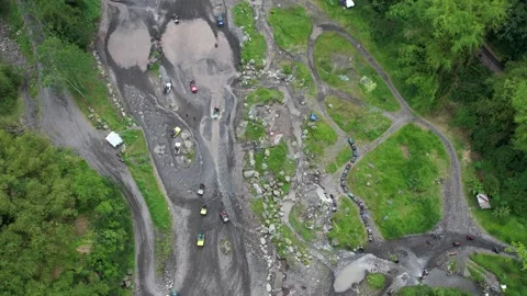Exploring Merapi mt Jeep Adventure in Merapi mountain Stock Footage 321648773