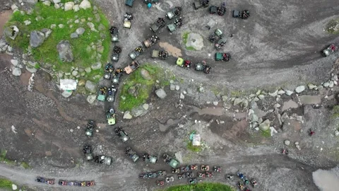 Exploring Merapi mt Jeep Adventure in Merapi mountain Stock Footage 321648825