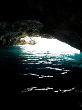 Exploring the Mesmerizing Blue Grotto of Montenegro Along the Adriatic Sea .. Stock Photos