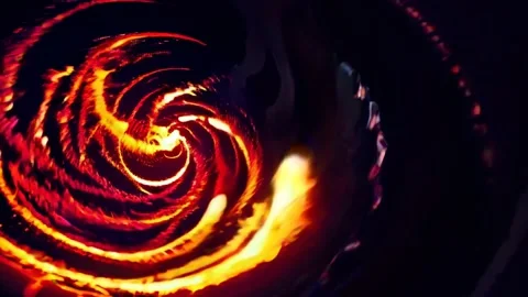 Exploring a mesmerizing swirl of fire and light in a vivid spiral formation Stock Footage 297458357