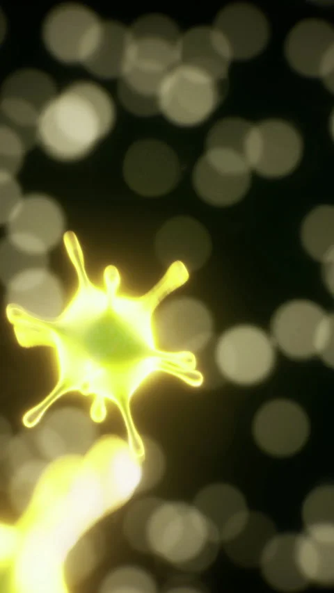 Exploring the micro world with vibrant yellow splashes against a dark backdrop Stock Footage 329135930