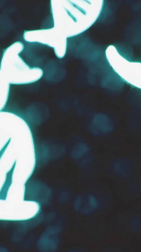 Exploring the microscopic dance of neon strands in the depths of science Stock Footage 329135944