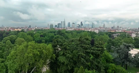 Exploring Milan from Above: Aerial View of the Urban Landscape Stock Footage 278967456