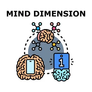 Exploring mind dimension, intelligence and creative thinking process Stock Illustration