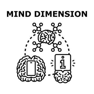 Exploring mind dimension, intelligence and creative thinking process Illustrazione stock