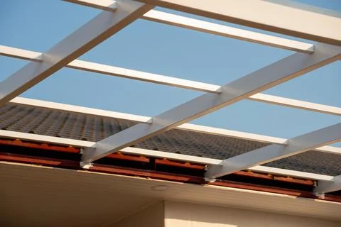 Exploring modern architecture structural and outdoor design elements in res.. Stock Photos