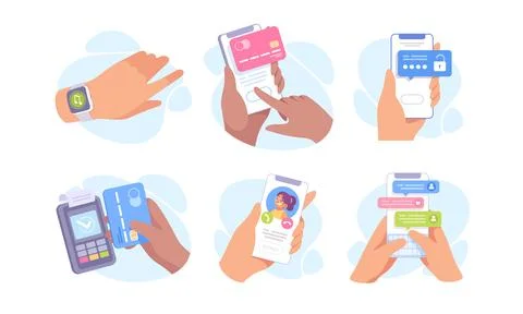 Exploring Modern Digital Payment Methods and Cuttingedge Technology Examples Stock Illustration