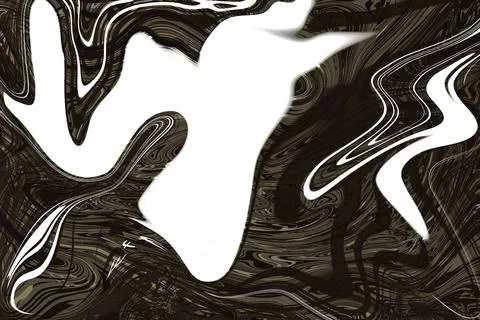 Exploring monochrome dimensions with black and white liquid paint marbling .. Stock Illustration