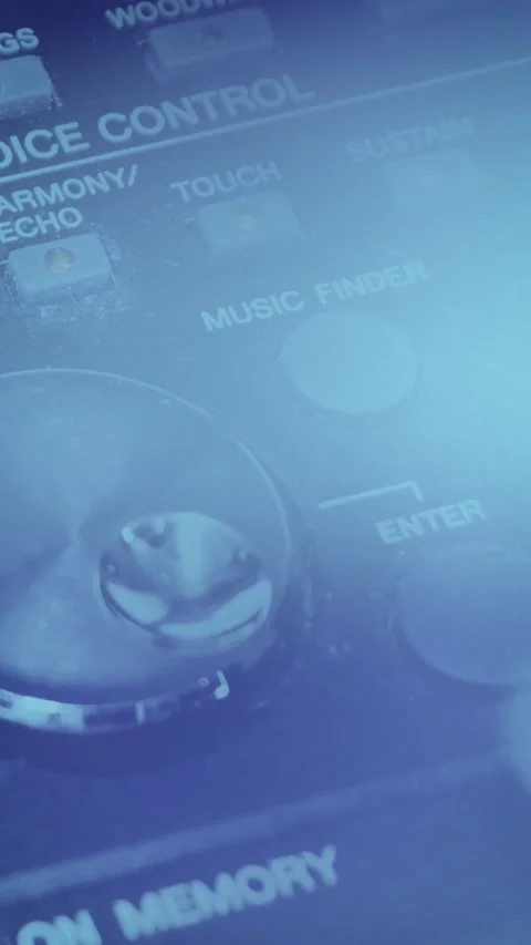 Exploring music control settings on a vintage audio device at a quiet studio Stock Footage 310713814