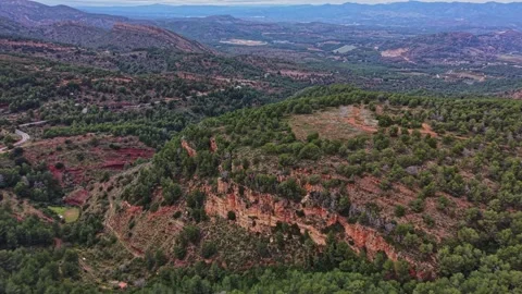 Exploring nature in Spain with hills, trees, and mountains in view Stock Footage 327641626