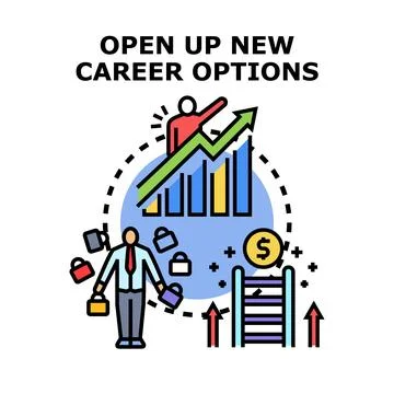 Exploring new career paths and professional development options Stock Illustration