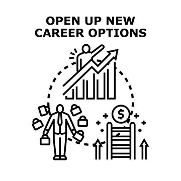 Exploring new career paths and professional development options Stock Illustration