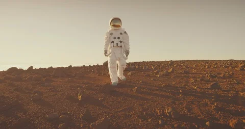 Exploring a new planet Stock Footage 127688796