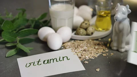 Exploring the Numerous Benefits of Vitamin B2 and Healthy Nutritious Ingredients Stock Footage 310171432