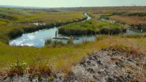 Exploring the okavango delta with nature and wildlife adventures Stock Footage 327674357
