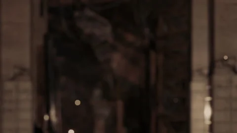 Exploring an old building with slight damage and light shining through cracks Stock Footage 340024499