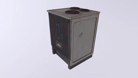Exploring an old gas stove design in a simple kitchen setting Stock-Footage 283233518